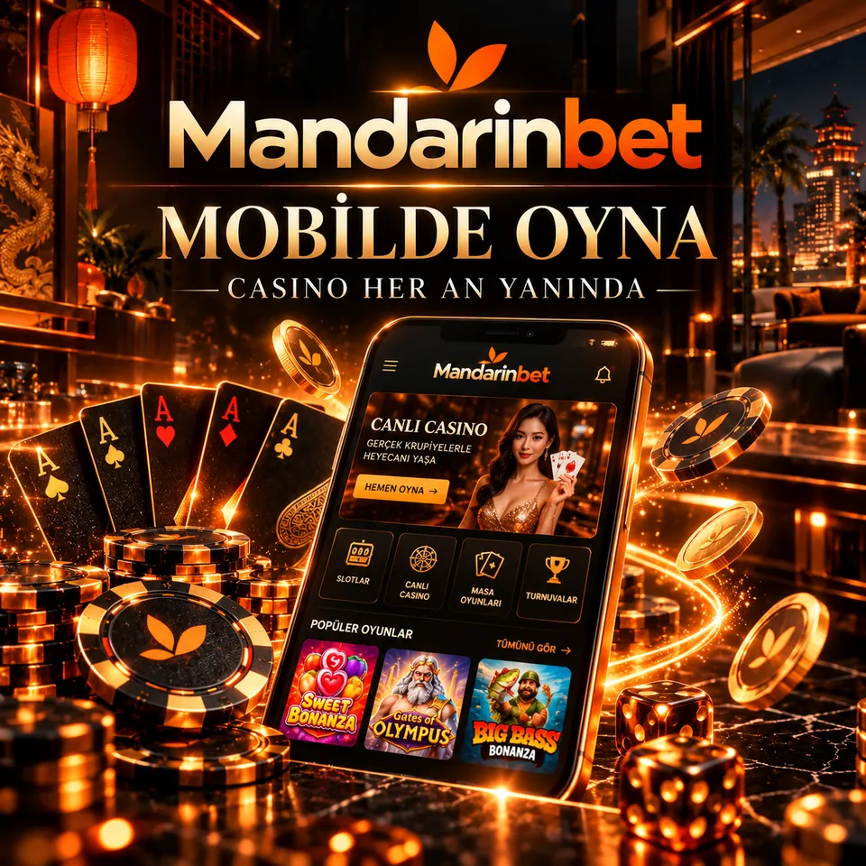 Mandarinbet mobil görseli: telefon ekranında canlı casino ve popüler oyunlar